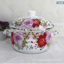 russian enamel cookware with full flower decal